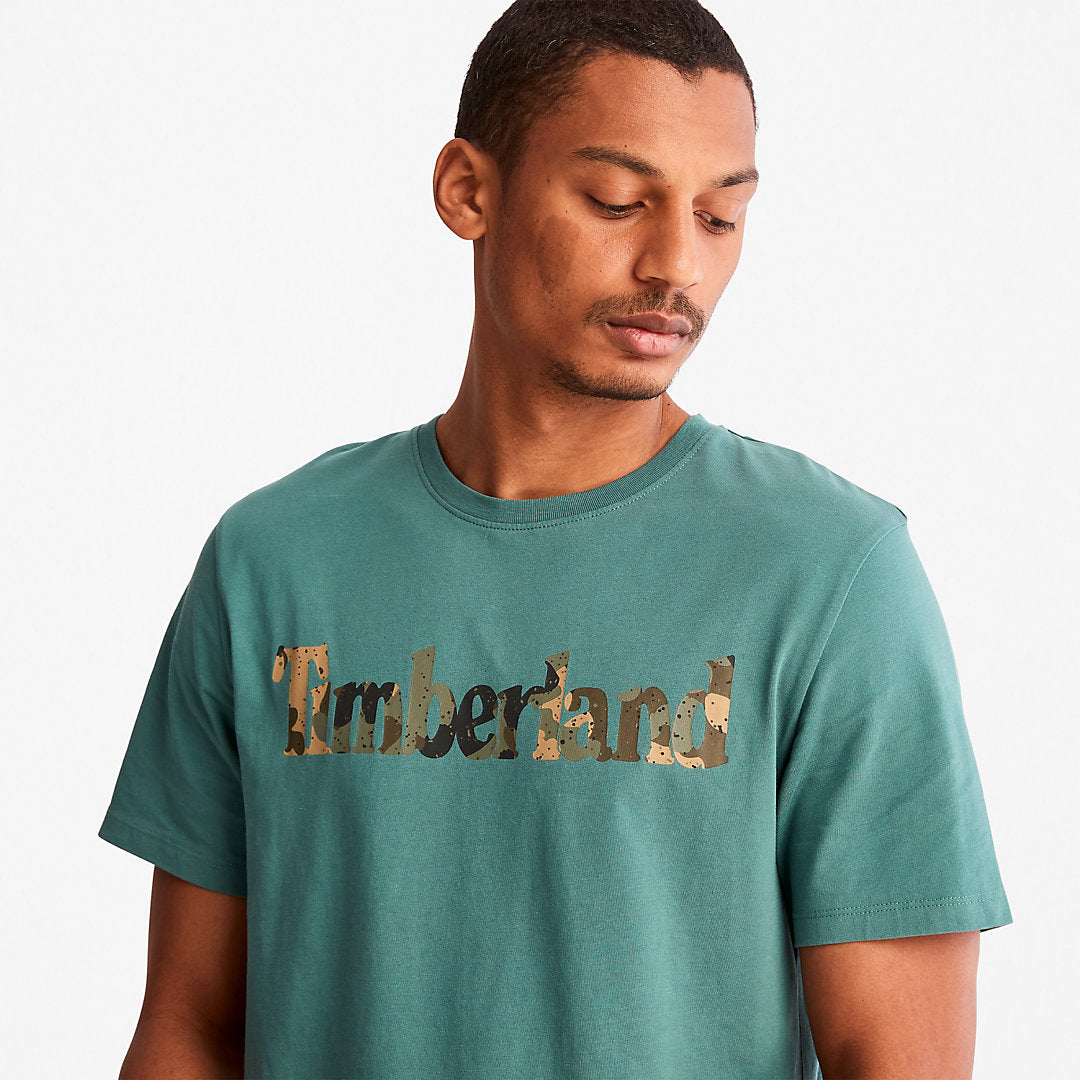 Camo-Logo T-Shirt for Men in Green Timberland On Sale