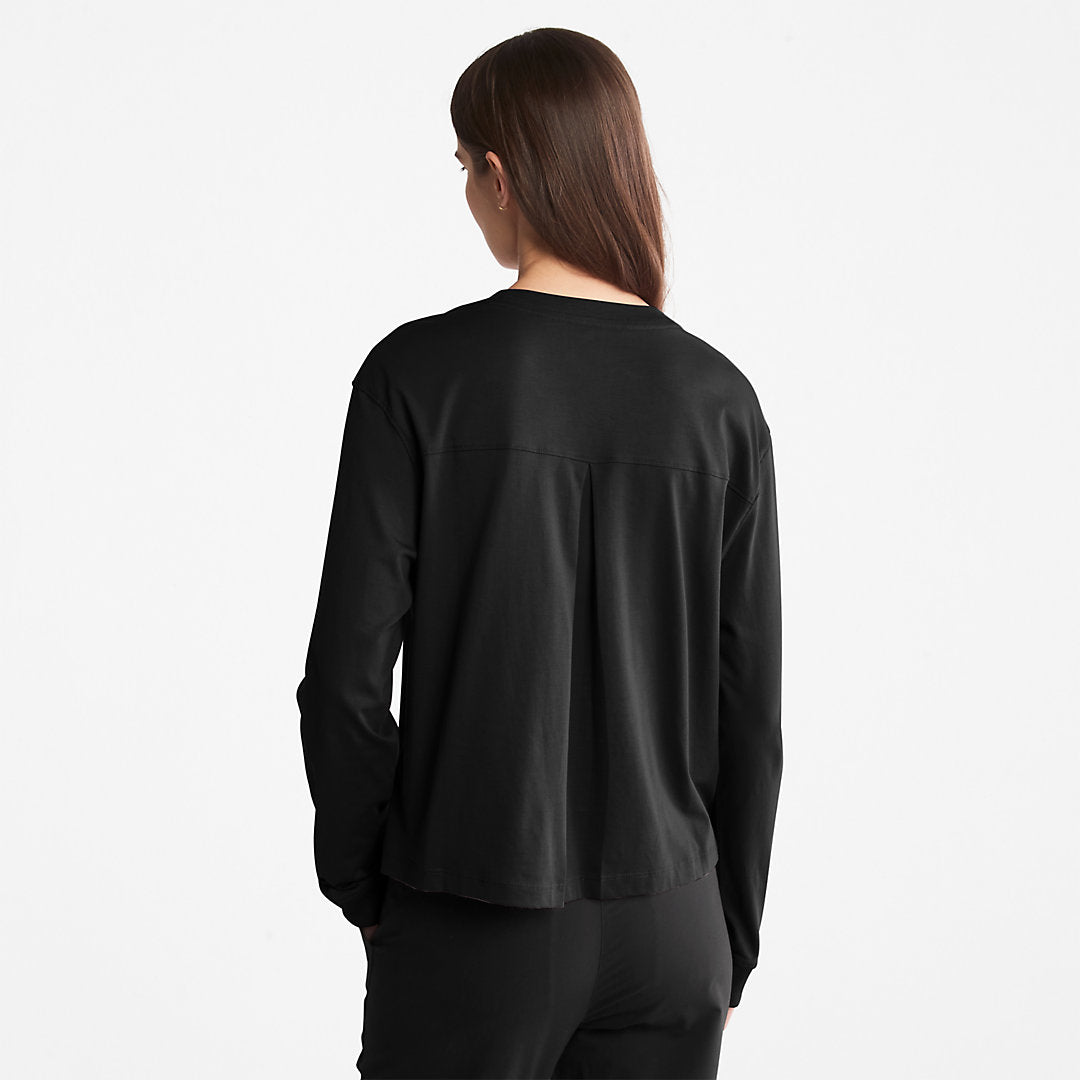 Anti-Odour Supima® Cotton Long-sleeved T-Shirt for Women in Black Timberland On Sale