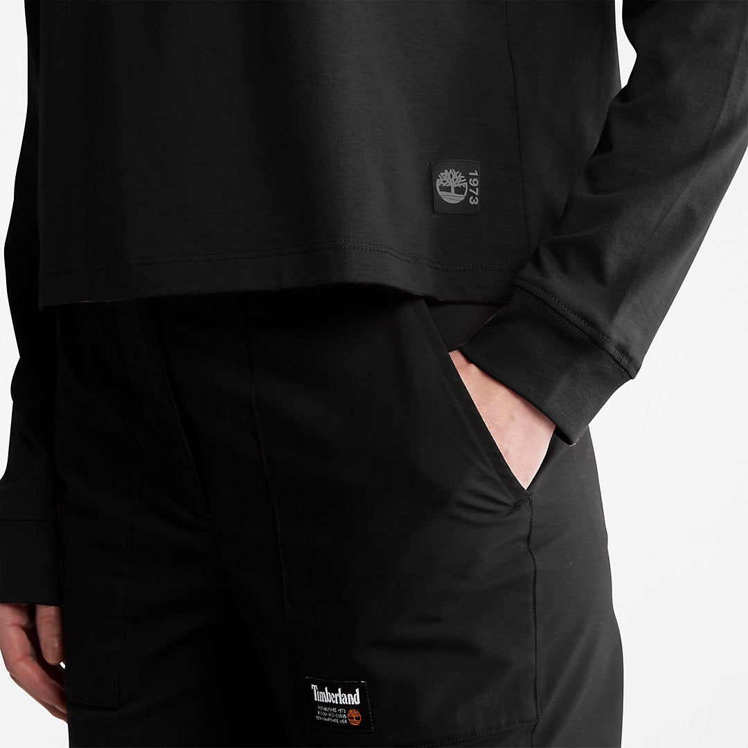 Anti-Odour Supima® Cotton Long-sleeved T-Shirt for Women in Black Timberland On Sale