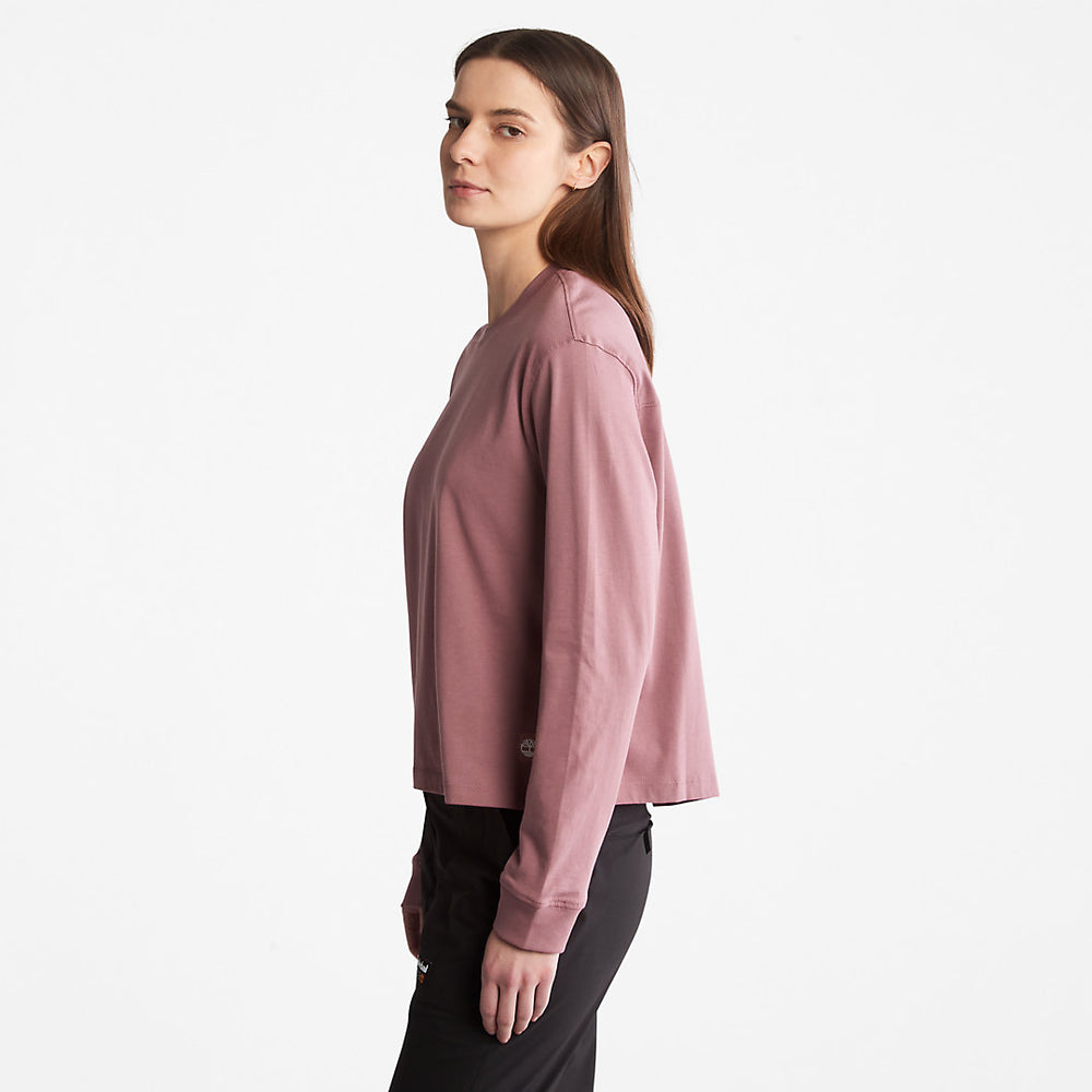 Anti-Odour Supima® Cotton Long-sleeved T-Shirt for Women in Dark Pink Timberland For Sale