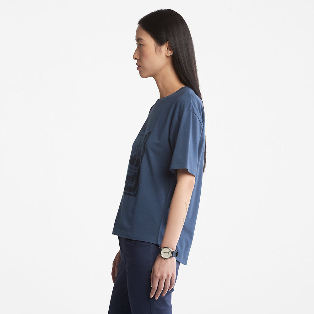Logo Graphic T-Shirt for Women in Blue Timberland Outlet