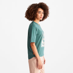 Logo Graphic T-Shirt for Women in Teal Timberland Sale