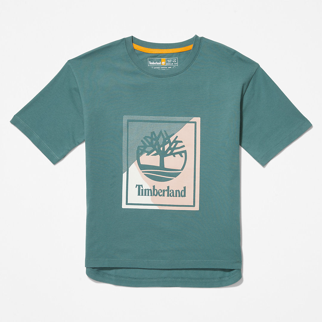 Logo Graphic T-Shirt for Women in Teal Timberland Sale