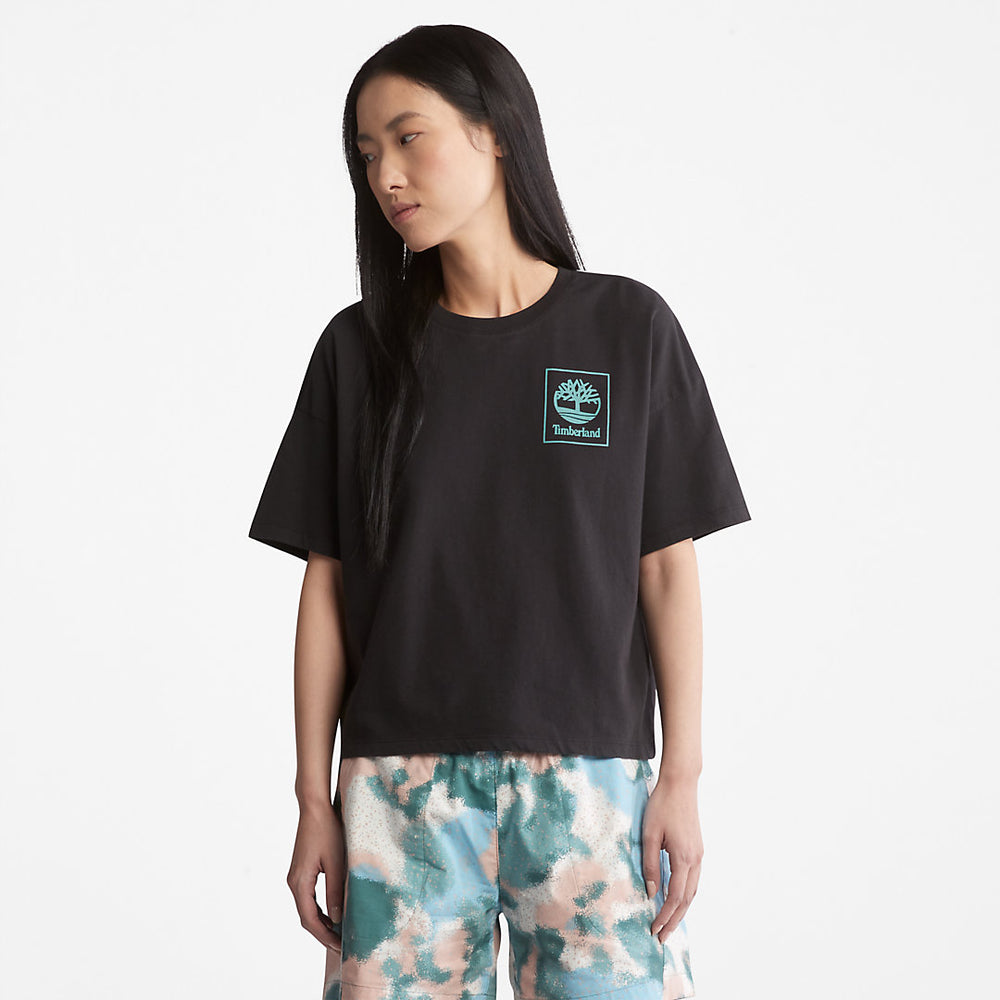 Back Graphic Logo T-Shirt for Women in Black Timberland US