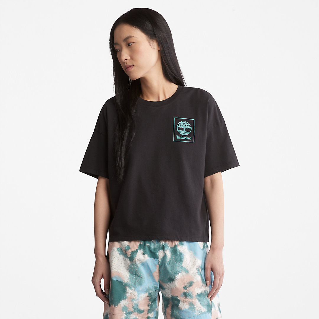 Back Graphic Logo T-Shirt for Women in Black Timberland US