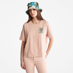 Back Graphic Logo T-Shirt for Women in Pink Timberland On Sale