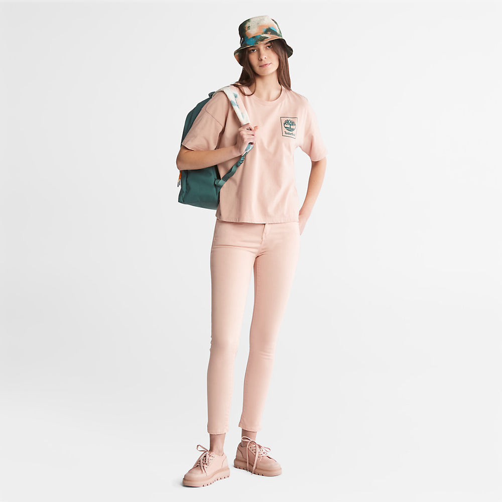 Back Graphic Logo T-Shirt for Women in Pink Timberland On Sale