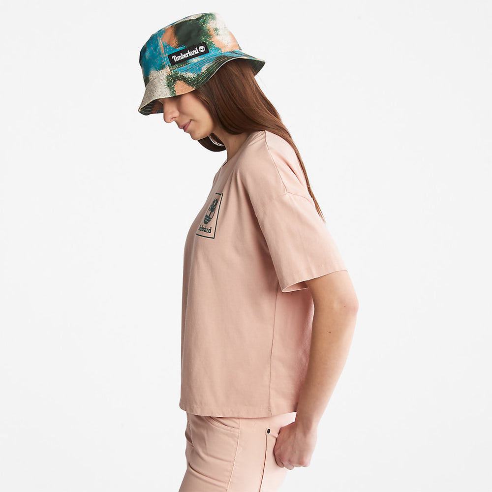 Back Graphic Logo T-Shirt for Women in Pink Timberland On Sale