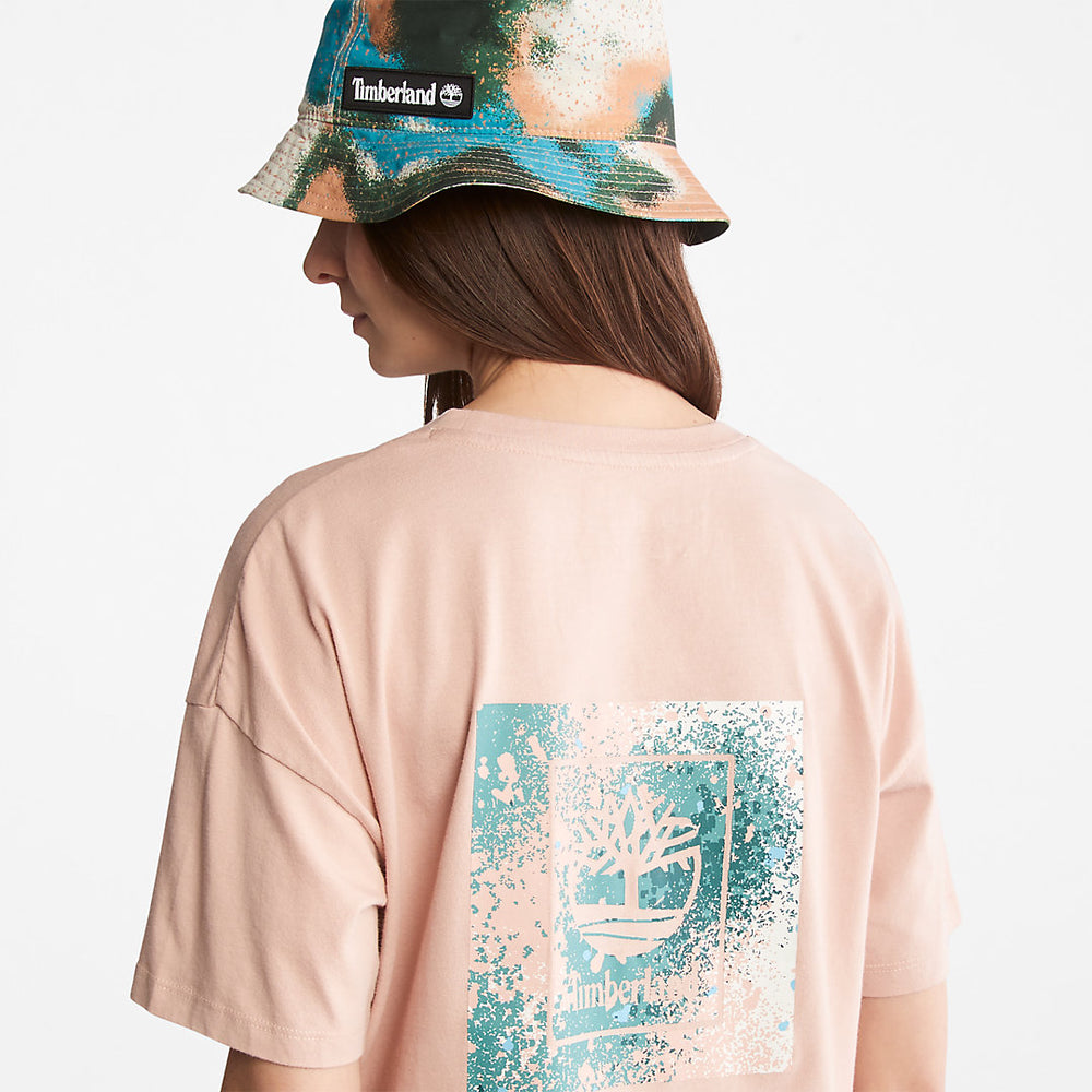 Back Graphic Logo T-Shirt for Women in Pink Timberland On Sale