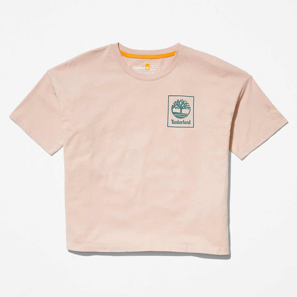 Back Graphic Logo T-Shirt for Women in Pink Timberland On Sale