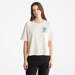 Back Graphic Logo T-Shirt for Women in White Timberland For Sale