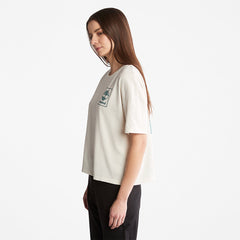 Back Graphic Logo T-Shirt for Women in White Timberland For Sale