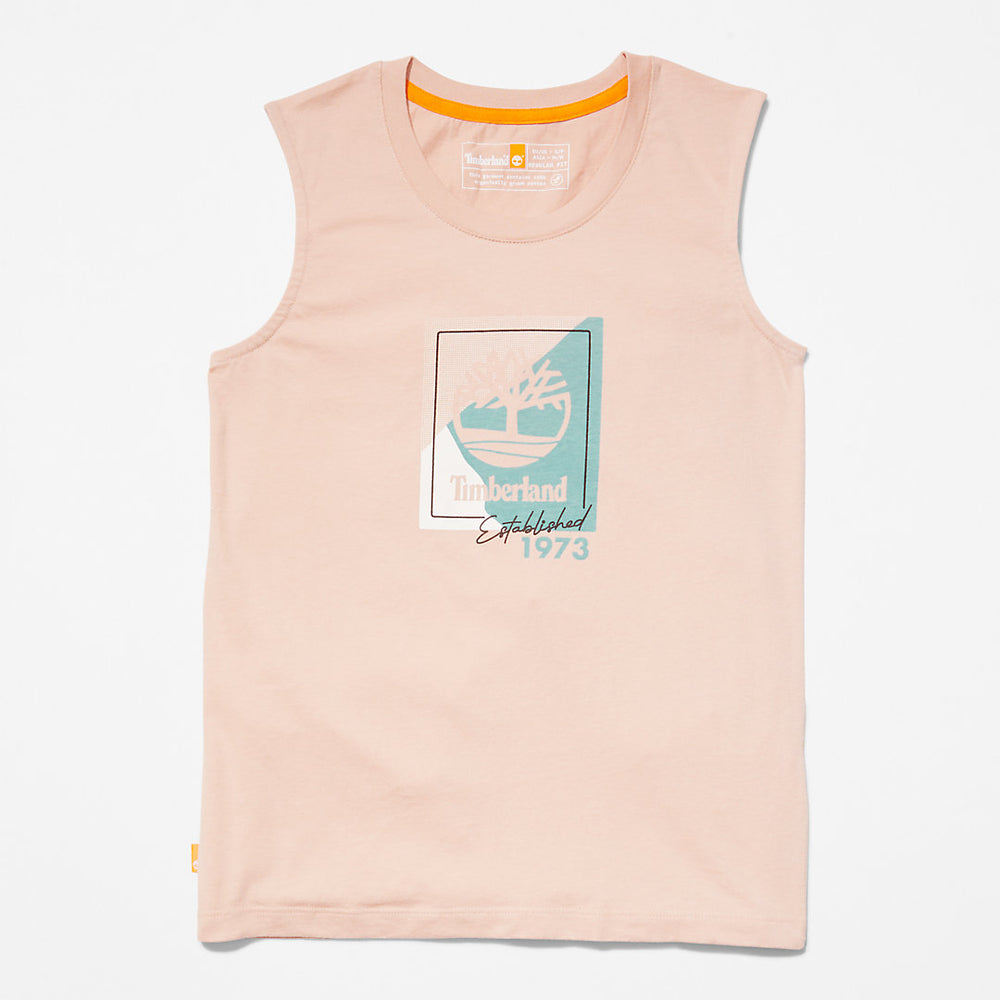 Logo Tank Top for Women in Light Pink Timberland On Sale