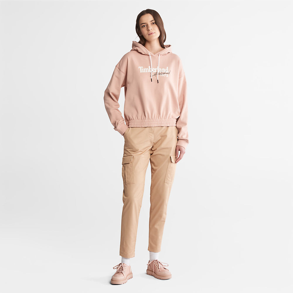 Established 1973 Logo Hoodie for Women in Light Pink Timberland Outlet