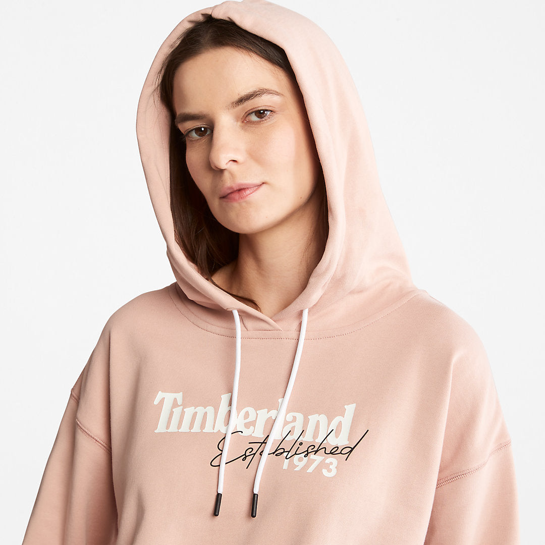 Established 1973 Logo Hoodie for Women in Light Pink Timberland Outlet