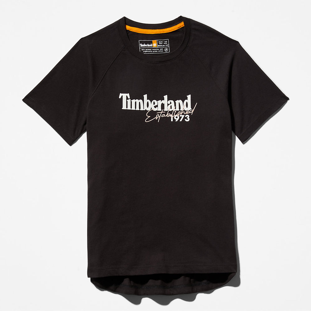 Raglan-sleeve Logo T-Shirt for Women in Black Timberland Outlet