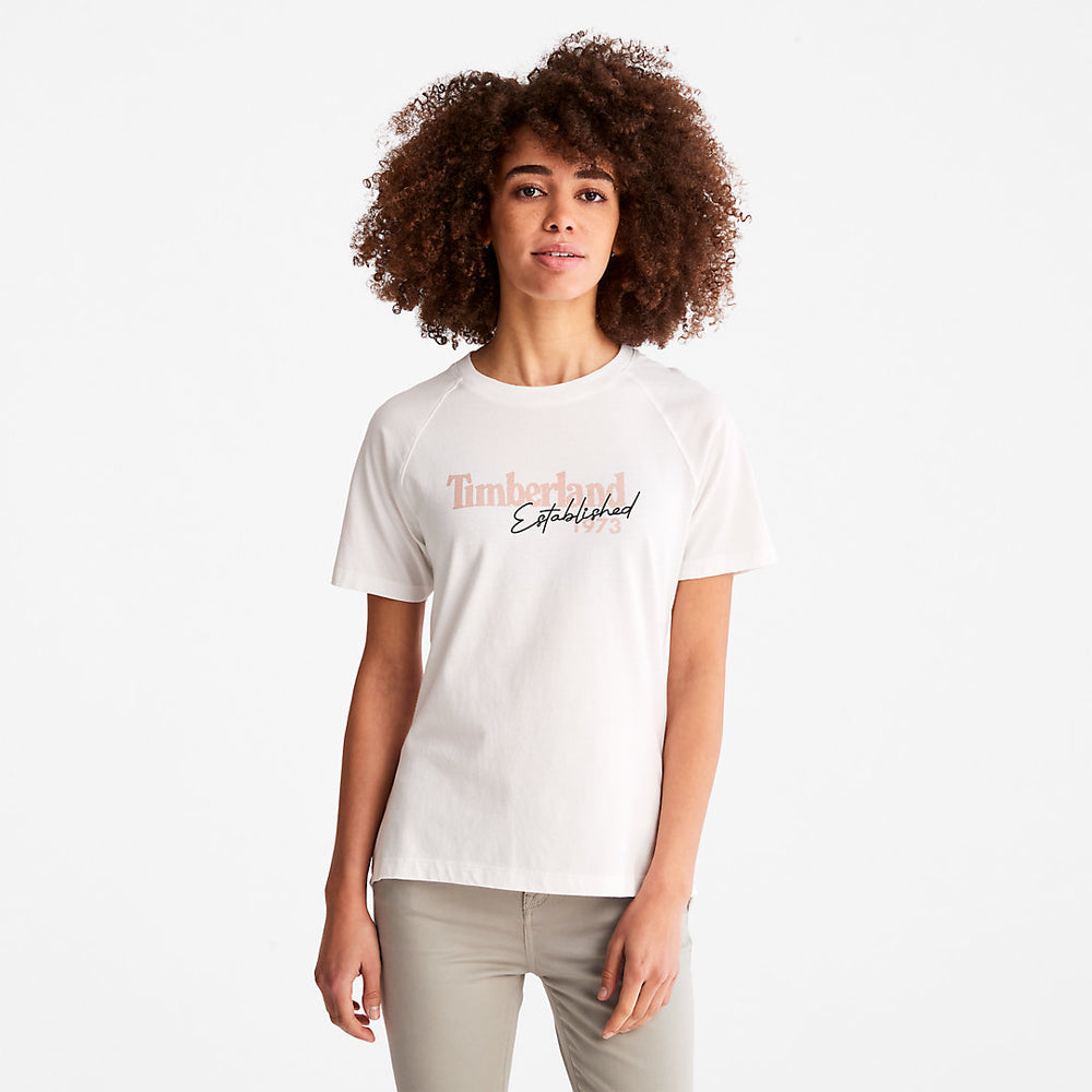 Raglan-sleeve Logo T-Shirt for Women in White Timberland Online