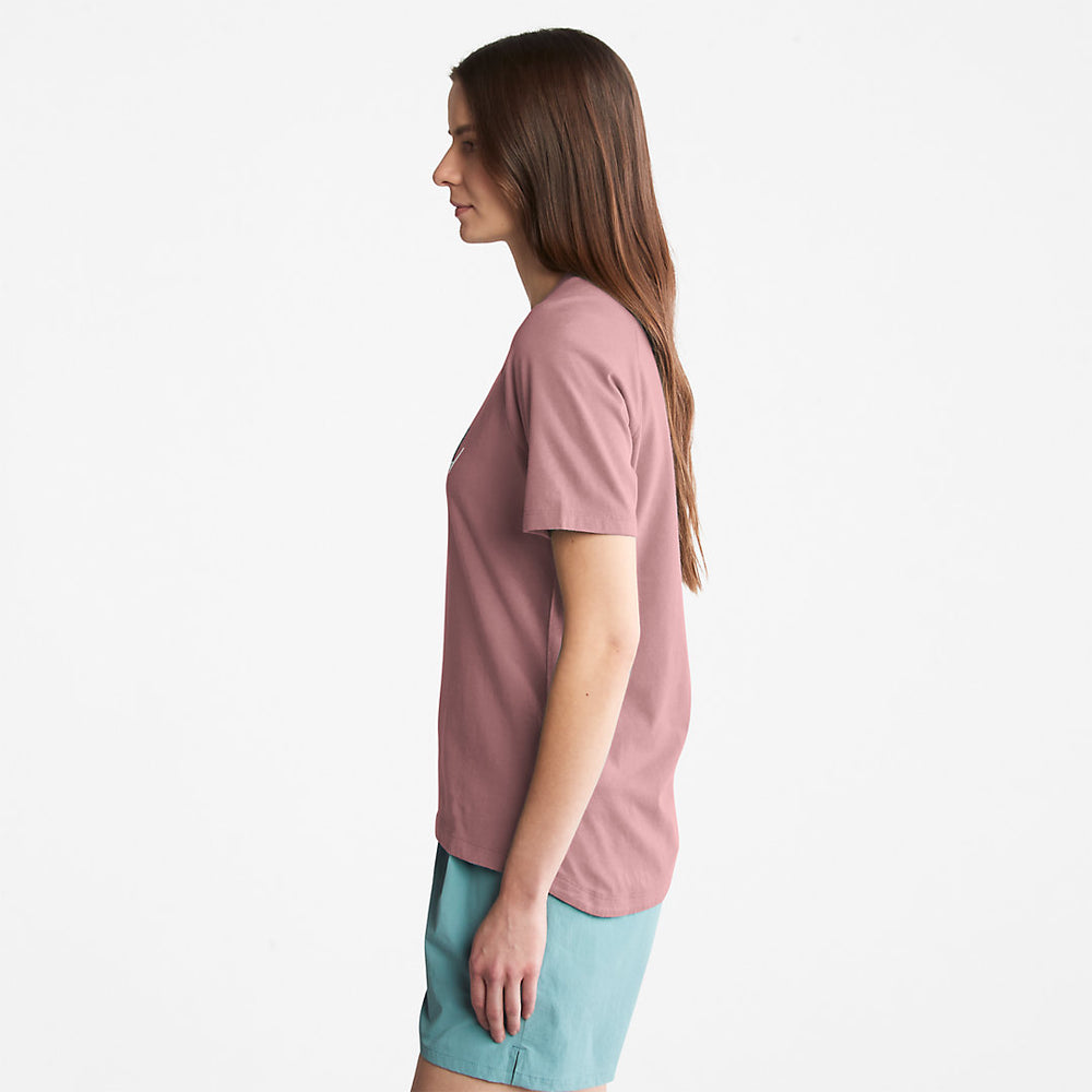 Raglan-sleeve Logo T-Shirt for Women in Pink Timberland Discount