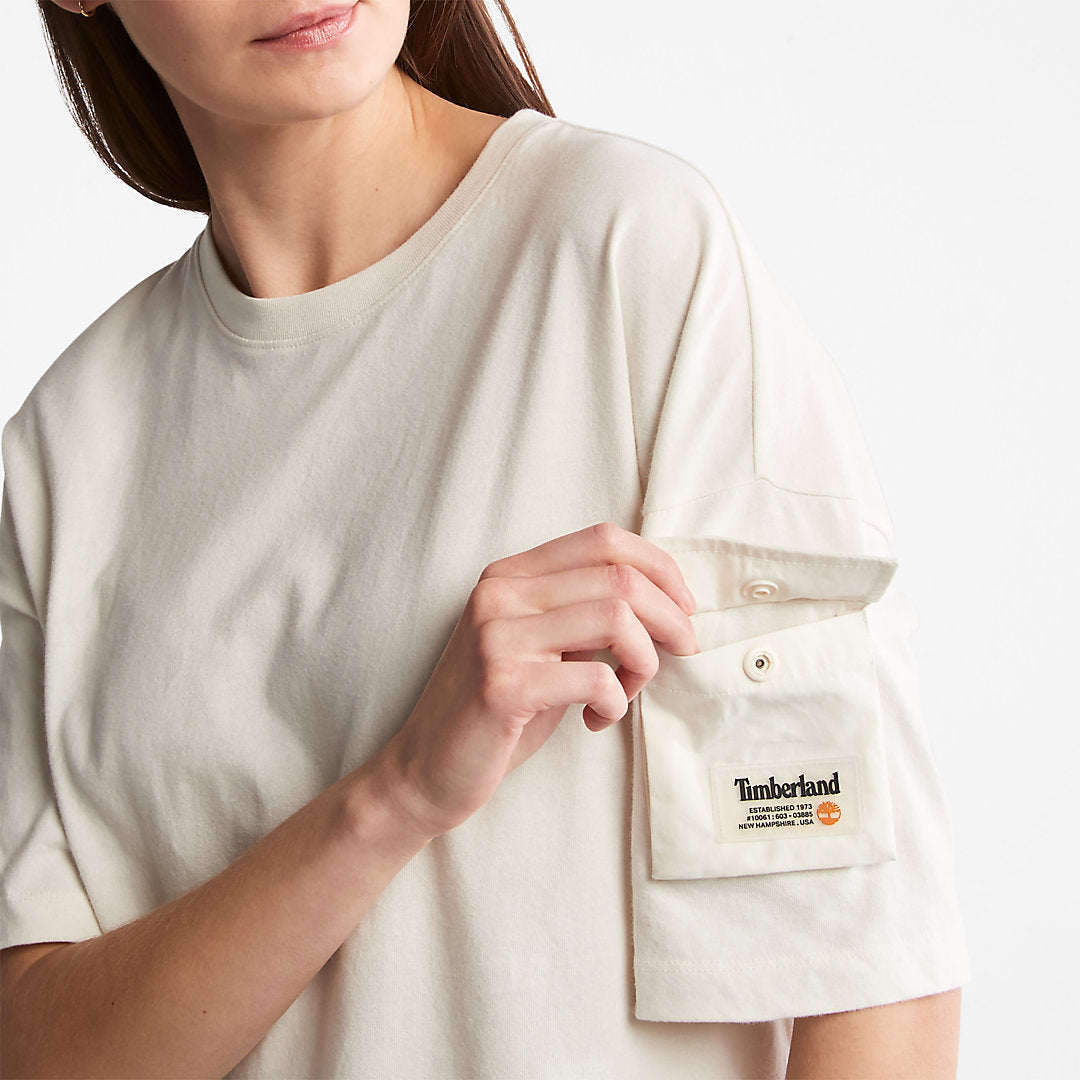 Progressive Utility Pocket T-Shirt for Women in White Timberland On Sale