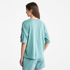 Progressive Utility Pocket T-Shirt for Women in Teal Timberland For Sale