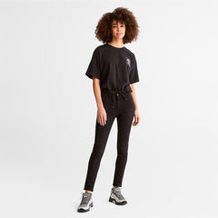 Cropped T-Shirt with Drawstring Hem for Women in Black Timberland Discount