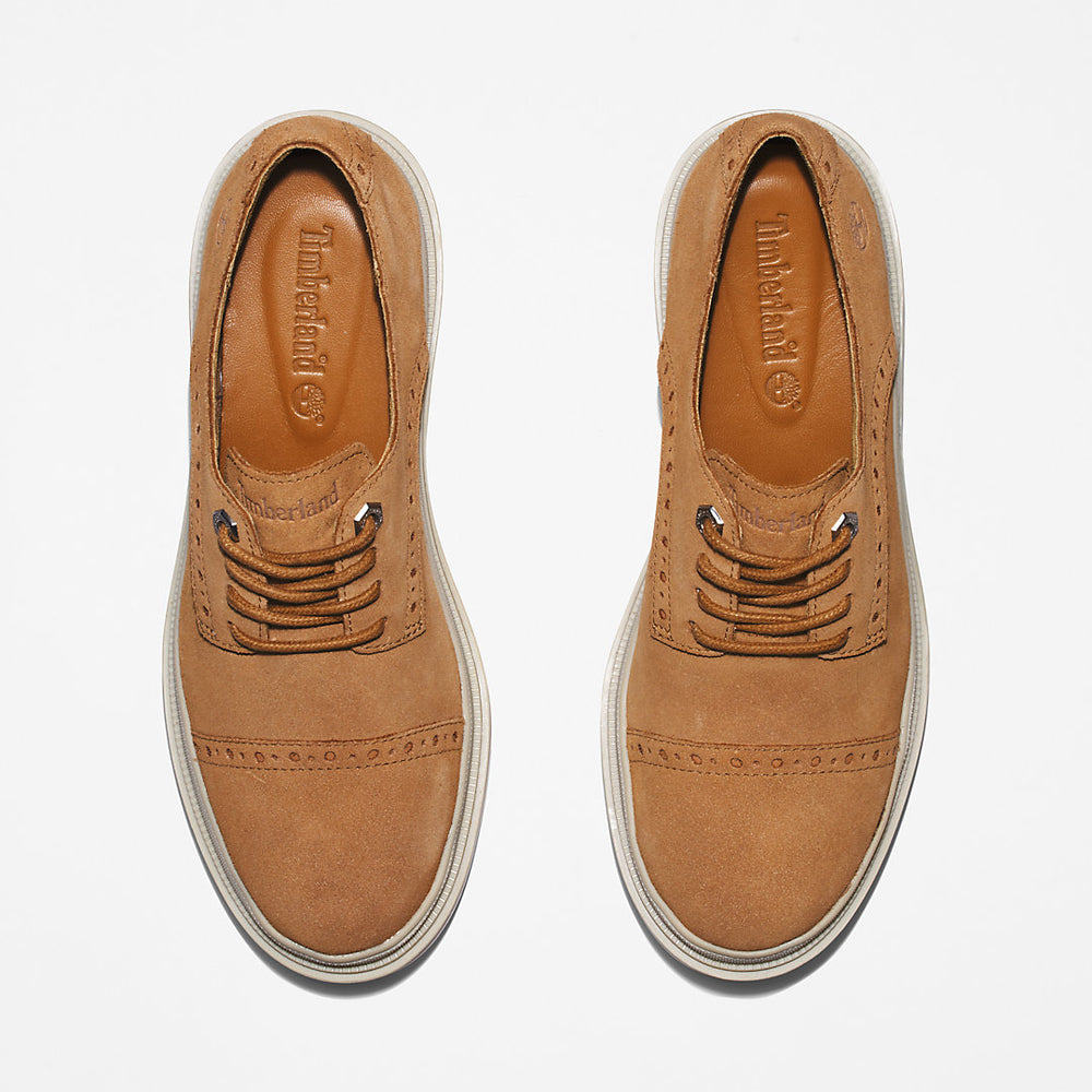 Lisbon Lane Brogue Oxford Shoe for Women in Beige Timberland US