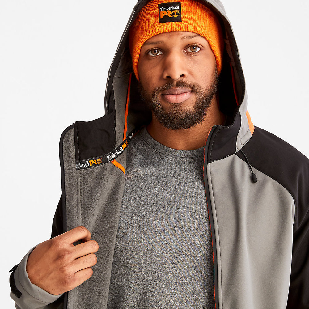 Timberland PRO® Power Zip Hooded Softshell Jacket for Men in Grey Timberland Outlet