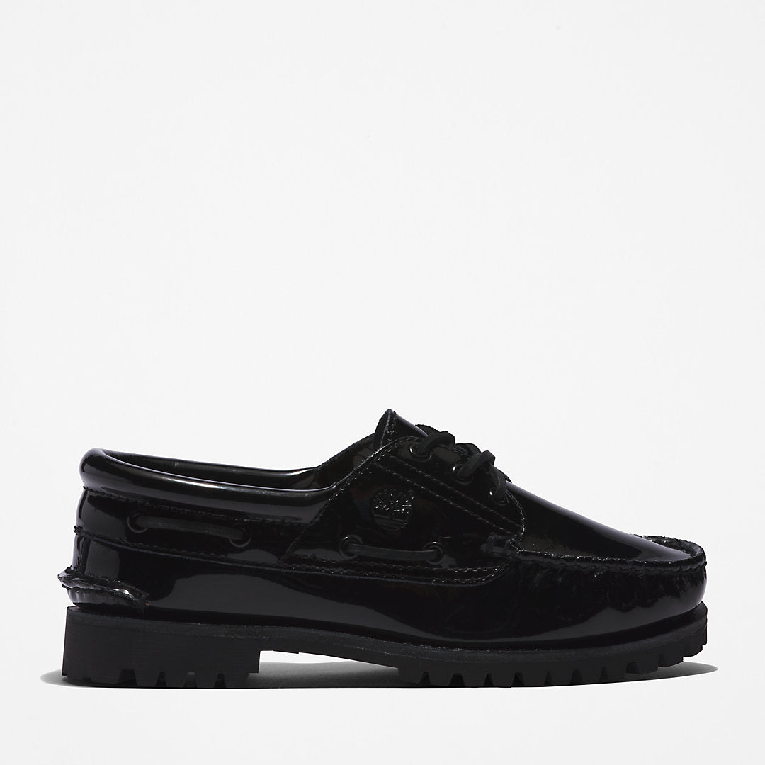 Timberland® Noreen 3-Eye Boat Shoe for Women in Black Timberland Discount