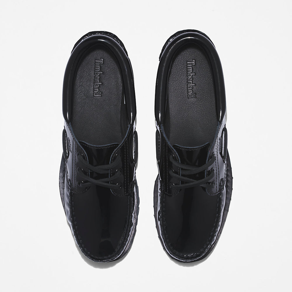 Timberland® Noreen 3-Eye Boat Shoe for Women in Black Timberland Discount