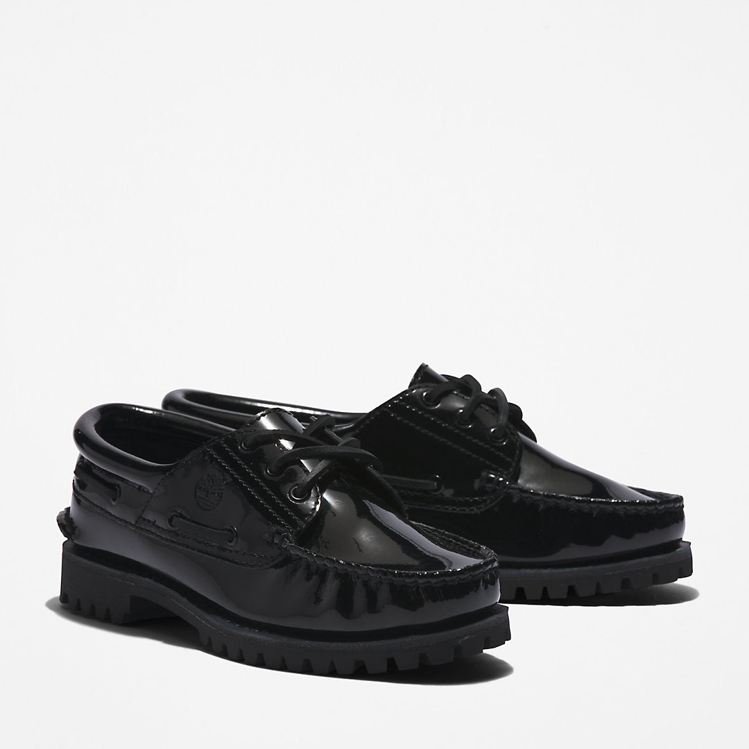 Timberland® Noreen 3-Eye Boat Shoe for Women in Black Timberland Discount