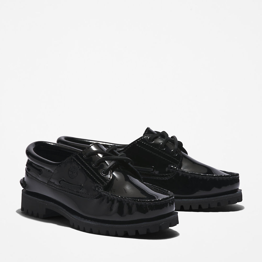 Timberland® Noreen 3-Eye Boat Shoe for Women in Black Timberland Discount