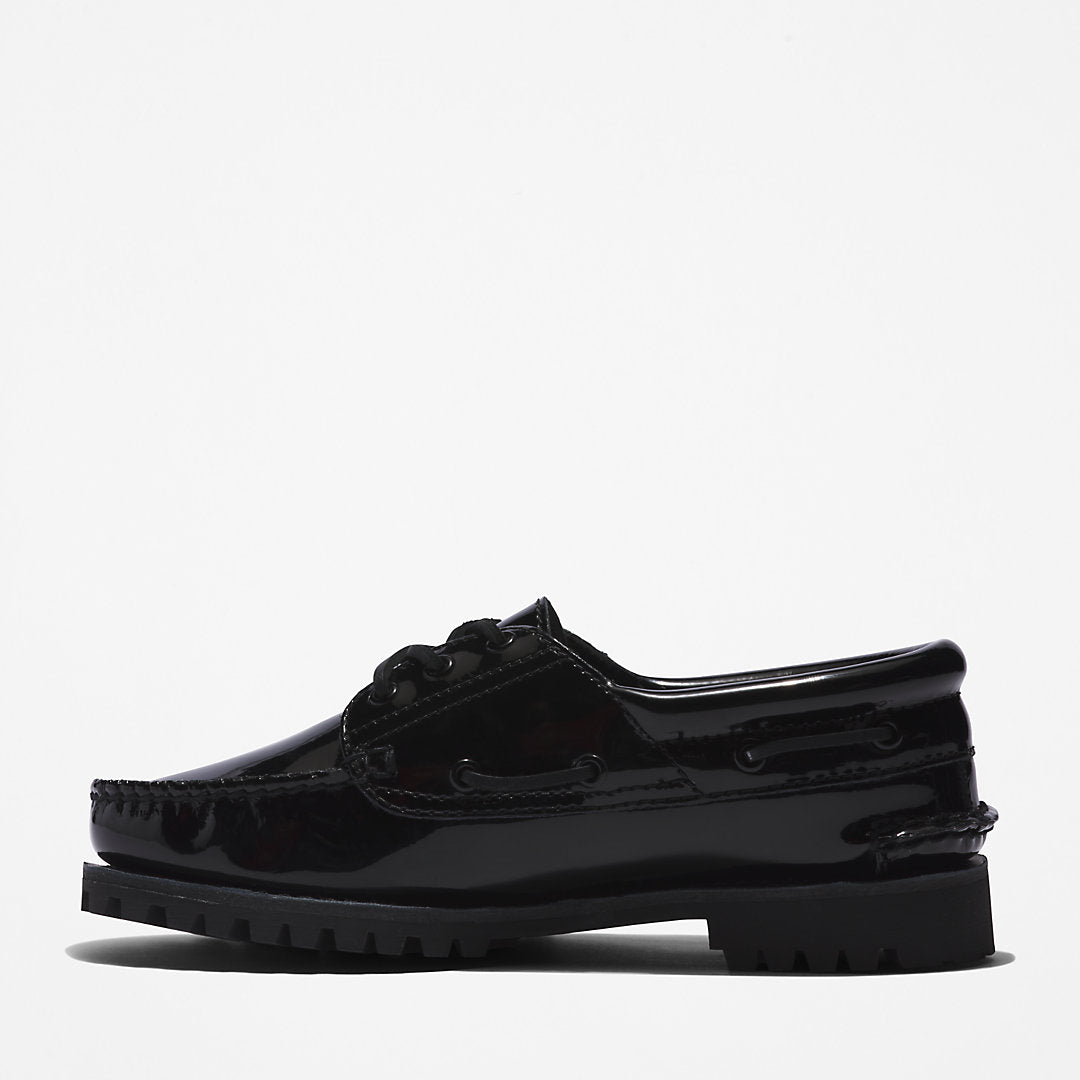 Timberland® Noreen 3-Eye Boat Shoe for Women in Black Timberland Discount