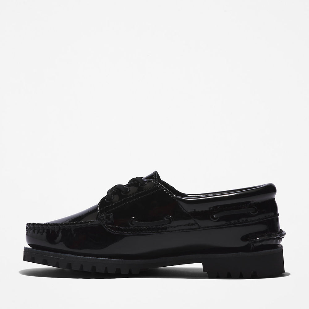 Timberland® Noreen 3-Eye Boat Shoe for Women in Black Timberland Discount