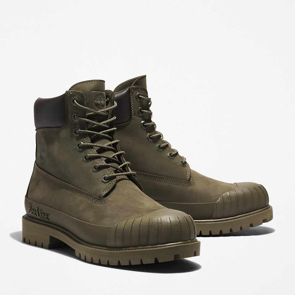 Bee Line x Timberland® 6 Inch Rubber Toe Boot for Men in Dark Green Timberland For Sale