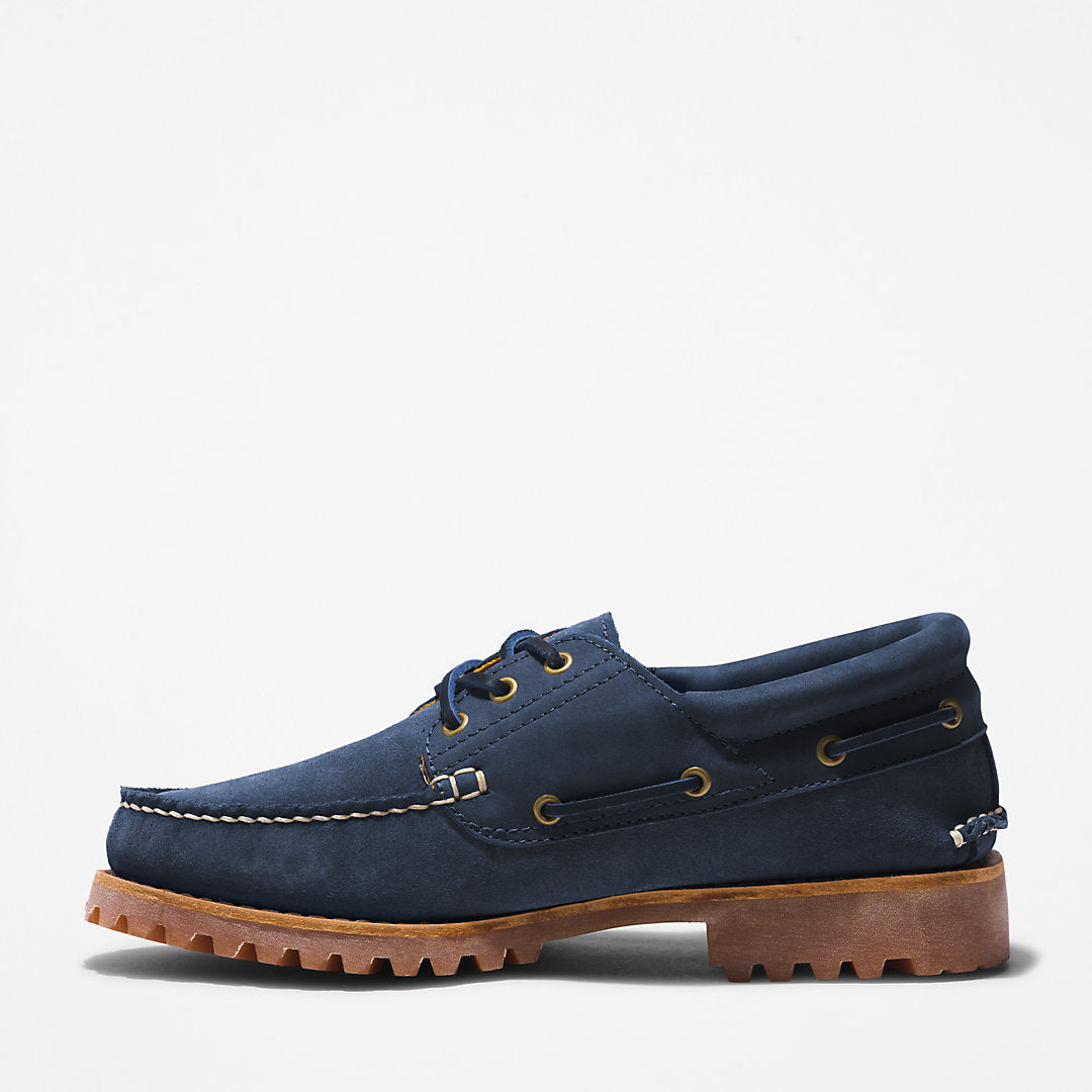 Timberland® 3-Eye Lug Handsewn Boat Shoe for Men in Navy Timberland US