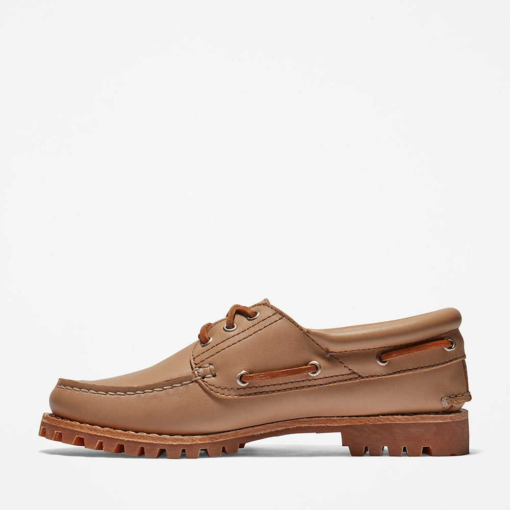 Timberland® Noreen 3-Eye Boat Shoe for Women in Beige Timberland Sale