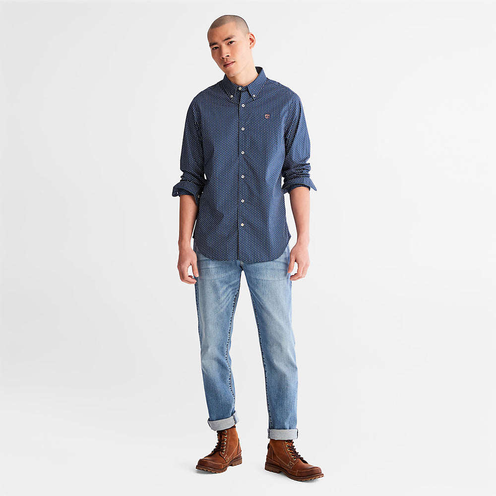 Microprint Shirt for Men in Blue Timberland US