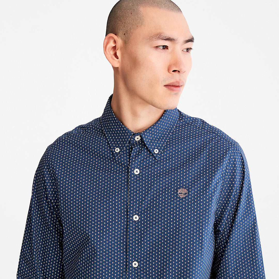 Microprint Shirt for Men in Blue Timberland US