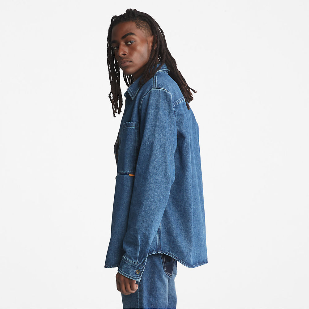 Outdoor Heritage Denim EK+ Overshirt for Men in Light Blue Timberland Sale